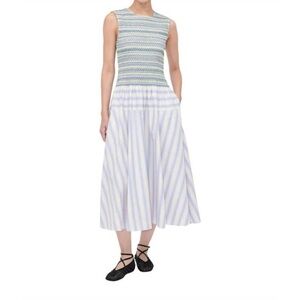 NWT STINE GOYA smocked Blue and Green Dress